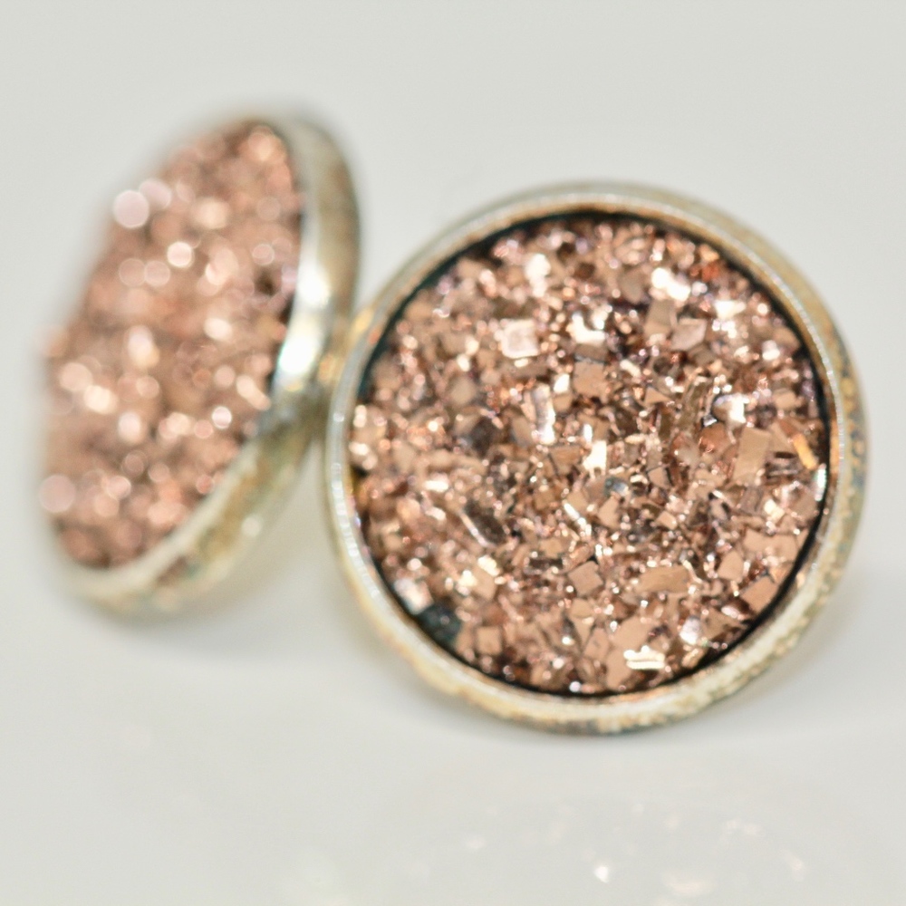 18k Gold Dipped Brown Topaz Sparkling Earrings - image 3